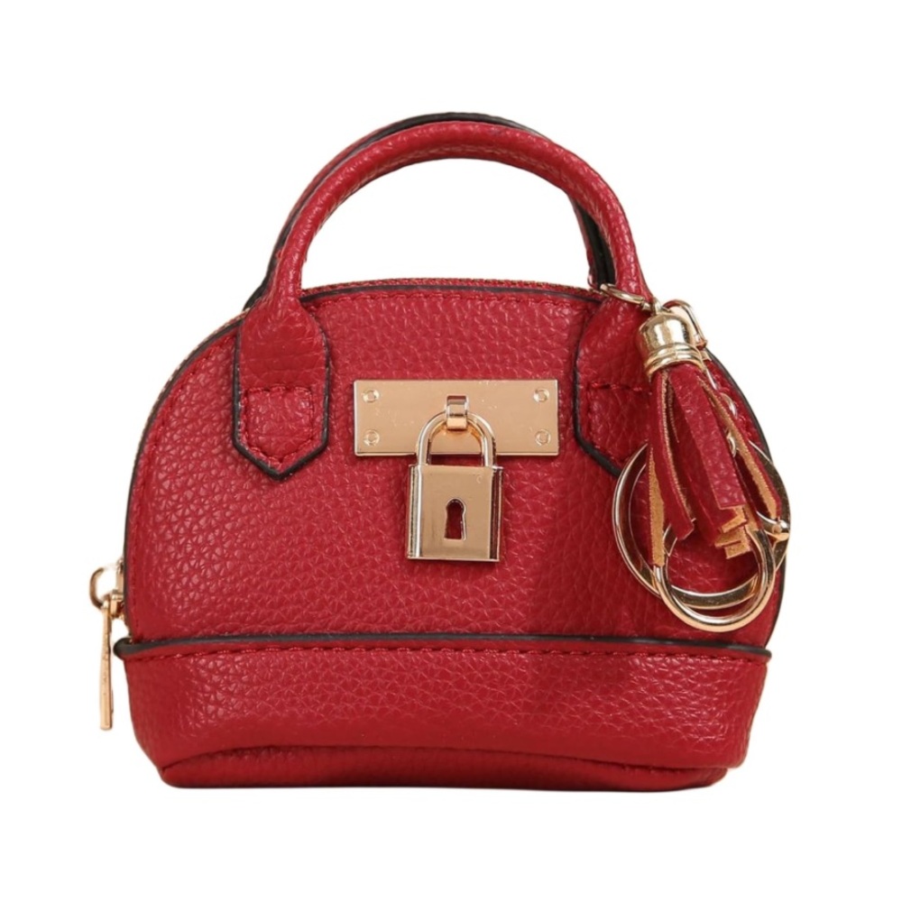 NEW Mini Purse Bag Charm Keychain Micro Pouch Bag Cles Compact Mini Wallet Red